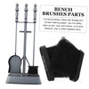 STOBAZA 2pcs Fireplace Cleaning Brush Replacement Heads Handle Ergonomic Design