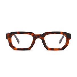 YAMEIZE Rectangle Blue Light Blocking Glasses for Women Men Small Vintage Octagon Clear Lens Glasses Computer Glasses (Leopard Clear)