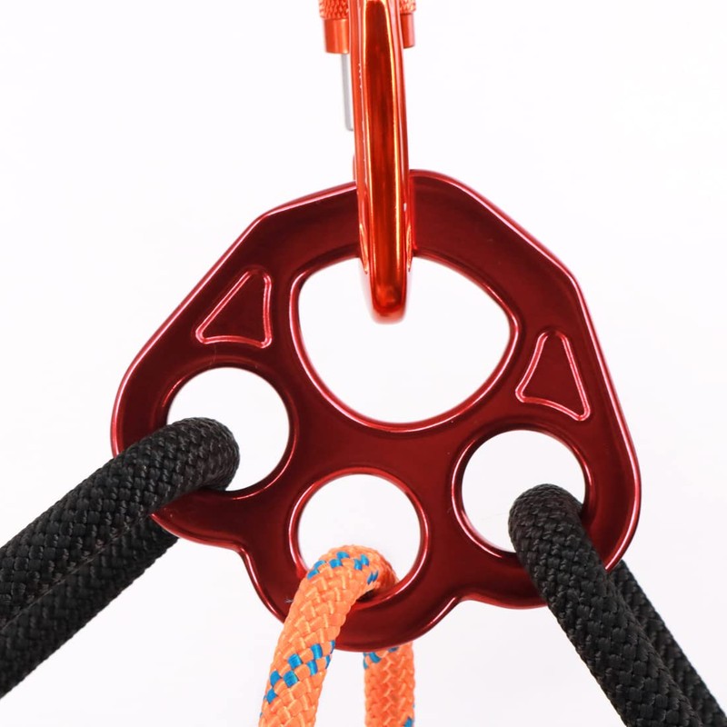 NewDoar ディセンダー プレート 20KN パウリギングプレート 4穴ロッククライミングギア (4穴/20KNレッド)