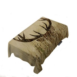 Moslion Animal Deer Head Tablecloth Moose Elk Antler Horn Stag African Safari Wild Exotic Nature Rectangle Tablecloth Picnic Tablecloth BBQ Table Cloths Polyester for Kitchen 60x84 Inch