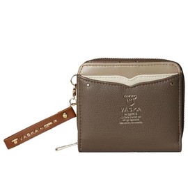 Mozu VS-0332 VS-0332 Wallet, External Pocket, Lightweight, Compact, Smaller, Coin Purse, Round Zipper, Synthetic Leather, Strap, Elk, Scandinavia, VASKA by Sylphy, brown (mocha)