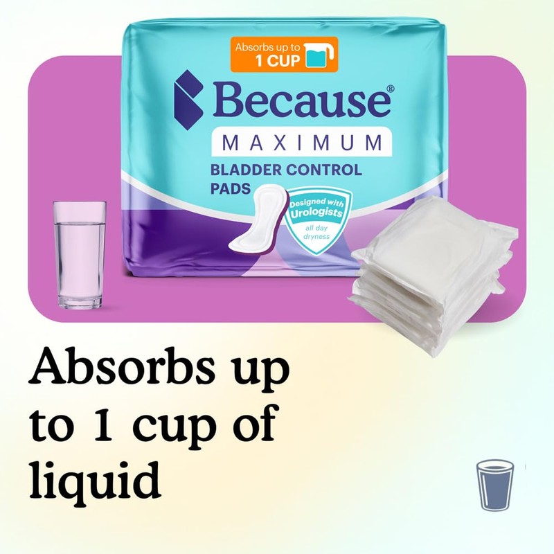 Because Incontinence Pads for Women – Maximum Absorbency for Moderate