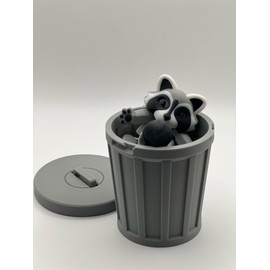 Raccoon in a Trash Can – Fun and Fidget-Friendly Display - Toy ADHD, Autism, Relief Anxiety, Collectible Figurines (Racoon)