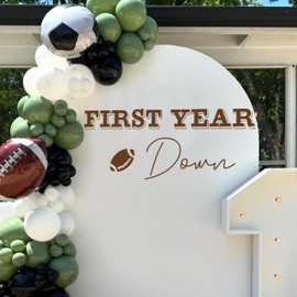 First Year Down Rugby Theme Birthday Party Backdrop Sticker, Baby's First Birthday Photo Background Wall Stickers