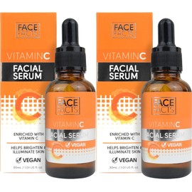 2 Pack Face Facts Vitamin C Facial Serum | Brightening & Hydrating | 30ml | Glow-Boosting, Lightweight, Fast-Absorbing | Radiant & Moisturized Skin | Daily Skincare for All Skin Types