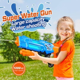 Quanquer Super Water Guns for Adults - 2 Pack Super Water Blaster Soaker Squirt Water Toy Guns 1200cc with Excellent Range - Gift Toys for Outdoor Swimming Pool Water Fighting Play (Blue Green)