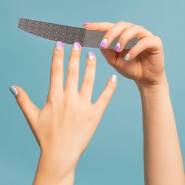 Professional Nail File 6.5 Inch Double Sided - 4 Abrasive Surfaces for Modeling Finishing and Polishing - for Manicure Pedicure Natural and Reconstructed Nails for Men and Women
