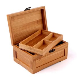 BDMYFNSENERETY Bamboo Craft Princess Korean Bamboo Jewelry Box Wooden Jewelry Storage Box Small Collection Box Gift Box (S Without Partition)