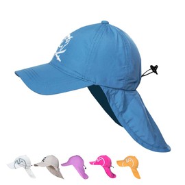 iQ-UV Sonnenhut für Kinder UPF 50+ Cap mit Nackenschutz - Leichte atmungsaktive UV Mütze für Kinder - Wasser-Sonnenhut für Kinder mit UV Schutz 50 TÜV geprüfte Schirmmütze für maximalen Sonnenschutz