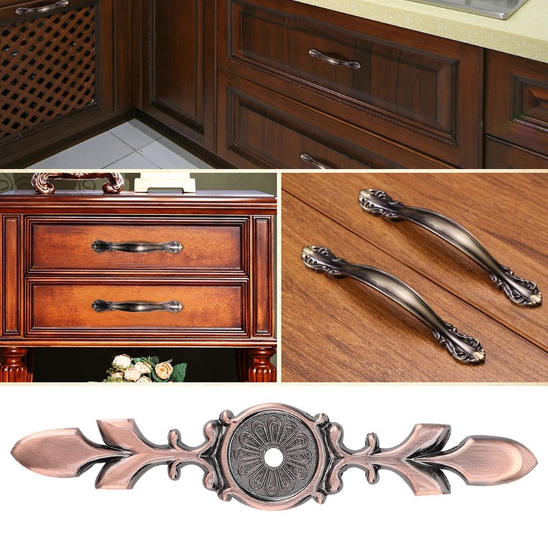 10pcs Zinc Alloy Cabinet Handle Back Plate Retro Style Single