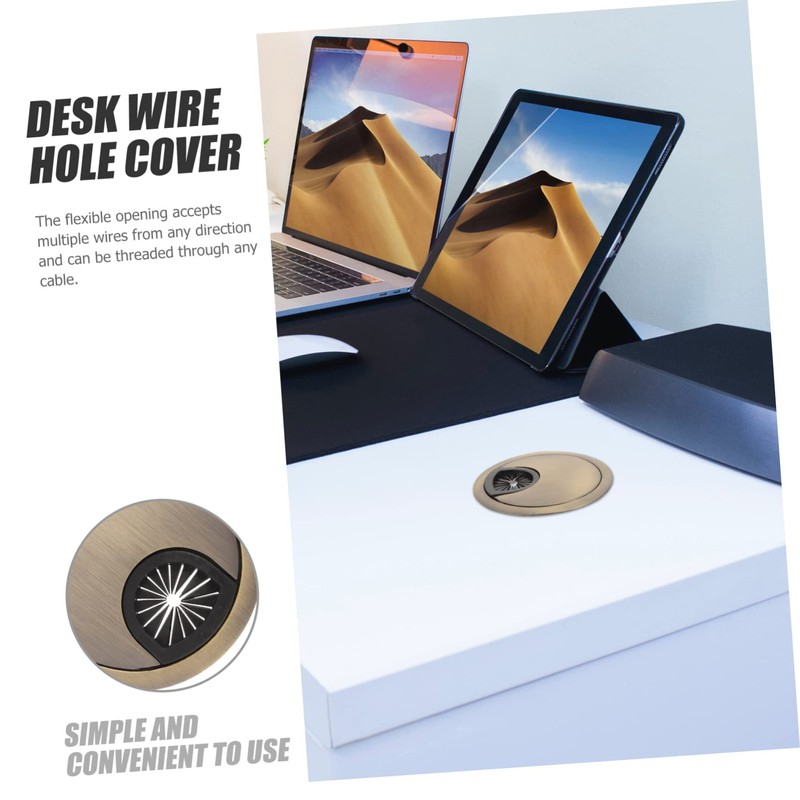 Operitacx 2pcs Desk Grommet Cable Organizer Cover Wire Hole for