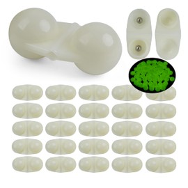 JOGFFDE 25pcs Fishing Double Rattle Beads Catfish Rig Rattle Bell Beads Fishing Attractor Bell Beads Accessories for Catfish Striper Bass Pompano Fishing Alarm Tools(White)