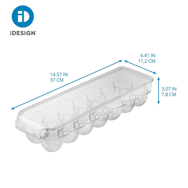 iDesign Recycled Plastic Egg Holder with Lid and Handle -
