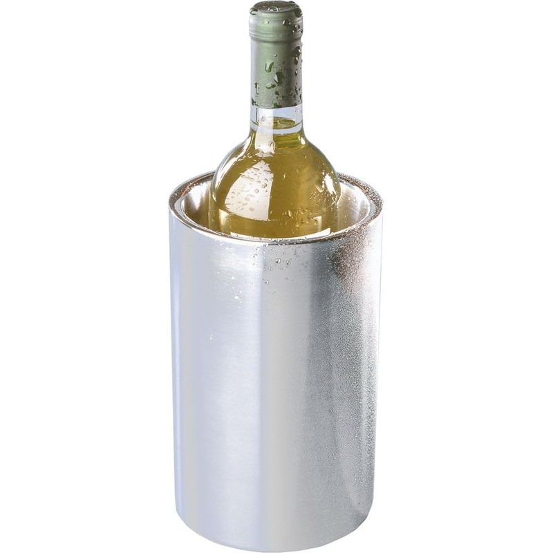 HENDI Weinkühler, Doppelwandig, für den Gebrauch ohne Eiswürfel, Flaschenkühler, ø120x(H)180mm,
