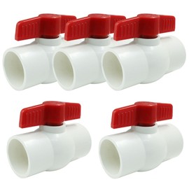 Kemcatui 2 Pack 1 1/2 Inch PVC Ball Valve, Water Shut Off Ball Valves T-Handle Ball Valve Slip Fit for Swiming Pool, Garden Pipe System