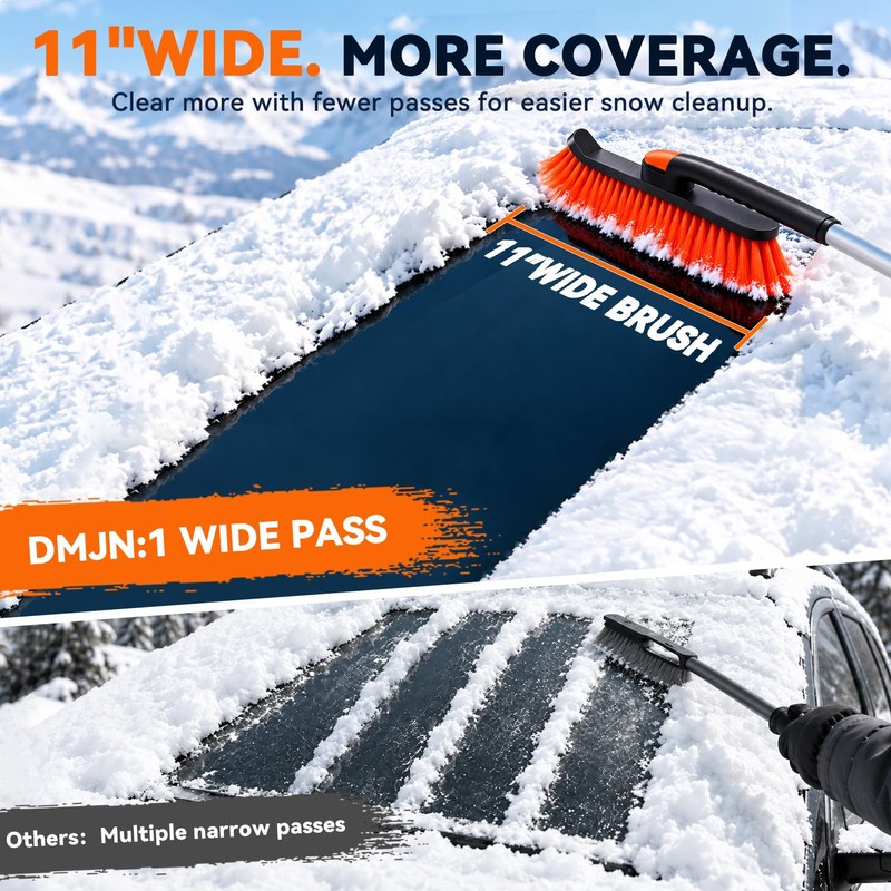 [2026 Upgraded 39" Extendable Snow Brush & Ice Scraper for