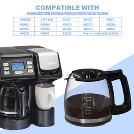 12 Cup Coffee Maker Carafe Replacement Pot Compatible with Hamilton Beach Flexbrew Models: 49902, 49915, 49905C, CM4309, 49317, 49467, 49611, 49904, 49934, 46230, 46290, 46293, Part Number: 990136800