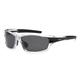 Xloop Active Polarized Outdoor Sport Men Women Running Basketball Golf Driving Fashion Sunglasses (Black and Clear)