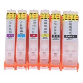 6Pcs Printer Ink Cartridge with Permanent Chip Eco Friendly 6 Color Refill Ink Cartridge Set 380 381