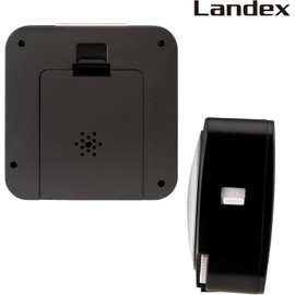 LANDEX YT5317 Table Clock, Alarm Clock, Analog, Continuous Second Hand, Electronic Sound, Alarm, Houho Industry, Black, Neo Sidework