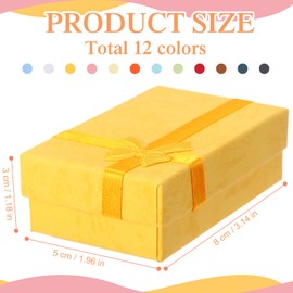 Inbagi 72 Pcs 12 Colors Jewelry Gift Boxes Colorful Necklace Earring Rings Bracelet Cardboard Jewelry Boxes for Wedding Birthday Party Gift, 3.15 x 1.97 x 1.18 Inch