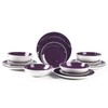 HomeVss, Stoneware Coupe Shape 18pc Dinnerware Set, Outside White +