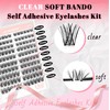 Self Adhesive Lash Clusters,Wispy Pre Glued Clear Band Lashes