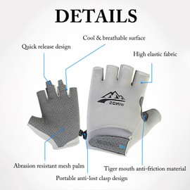 Men Women Half Finger Sun Protection Gloves Summer Thin Ice Silk Cooling Cycling Gloves Non Slip Breathable Fingerless Driving Gloves Sports Workout Outdoor UV Protection Gloves