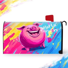 JiuYiSan Haha Pig Mailbox Covers Magnetic Standard Size, 21" X 18", Garden Outdoor Decor, Mailboxes for Outside, Ideal for Outside Mailboxes, Haha Pig Mailbox Cover
