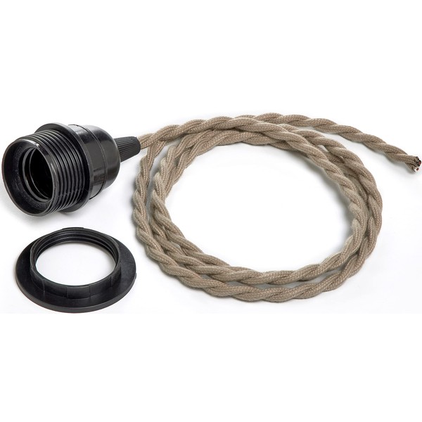 DIY Light Strands - 4' Cloth Covered Cord with Black