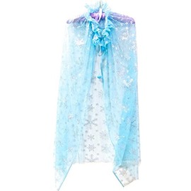 Wenchoice Girl'S Blue Cape Silver Snowflake L(6T-10T)