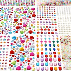 MYDBUYSOME 2774pcs Gem Stickers Jewels for Crafts - Self Adhesive Small, Color