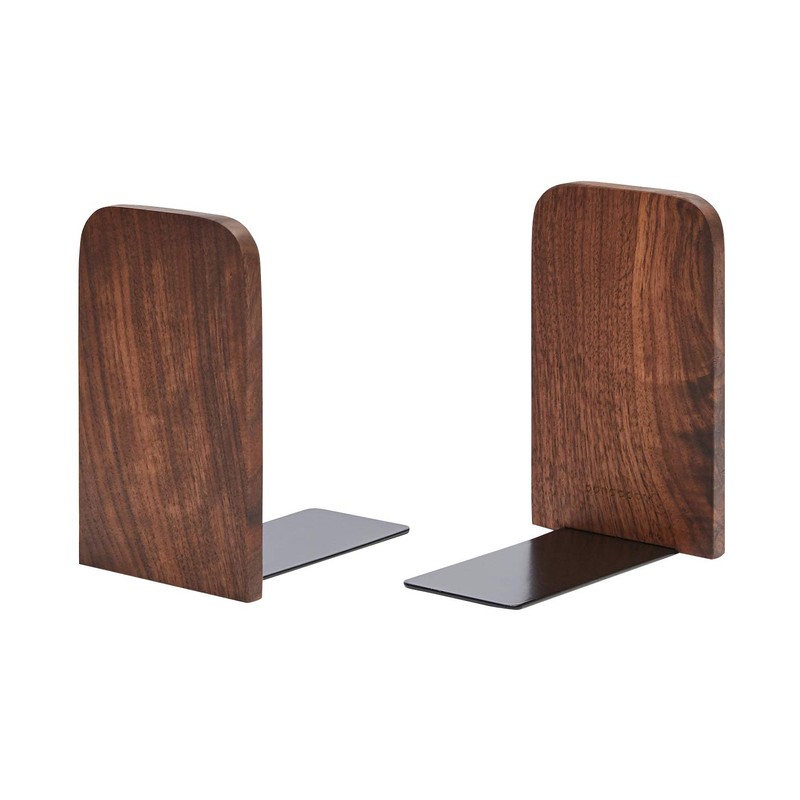 Pandapark Wood,Non-Skid Bookend for Shelves,Heavy Duty,Book Stand for CDs,1 Pair