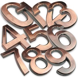 COLORBIRD Door Number Digit Sticker Nameplate 3D Name Tag Sticker Stylish Locker Number Sticker (Bronze)