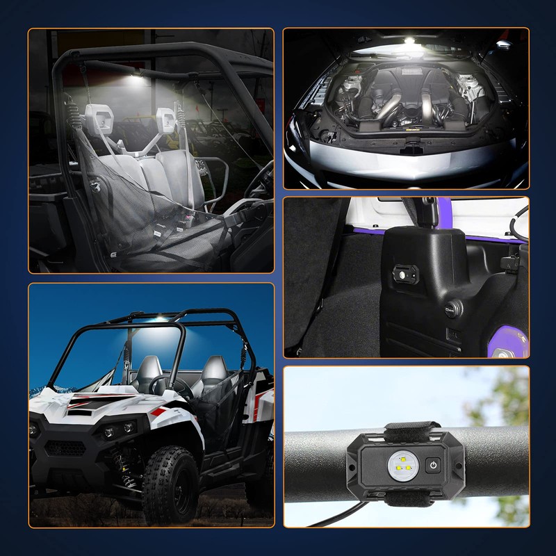 LED Dome Light, ROADOR UTV Interior Dome Light w/Switch 12V
