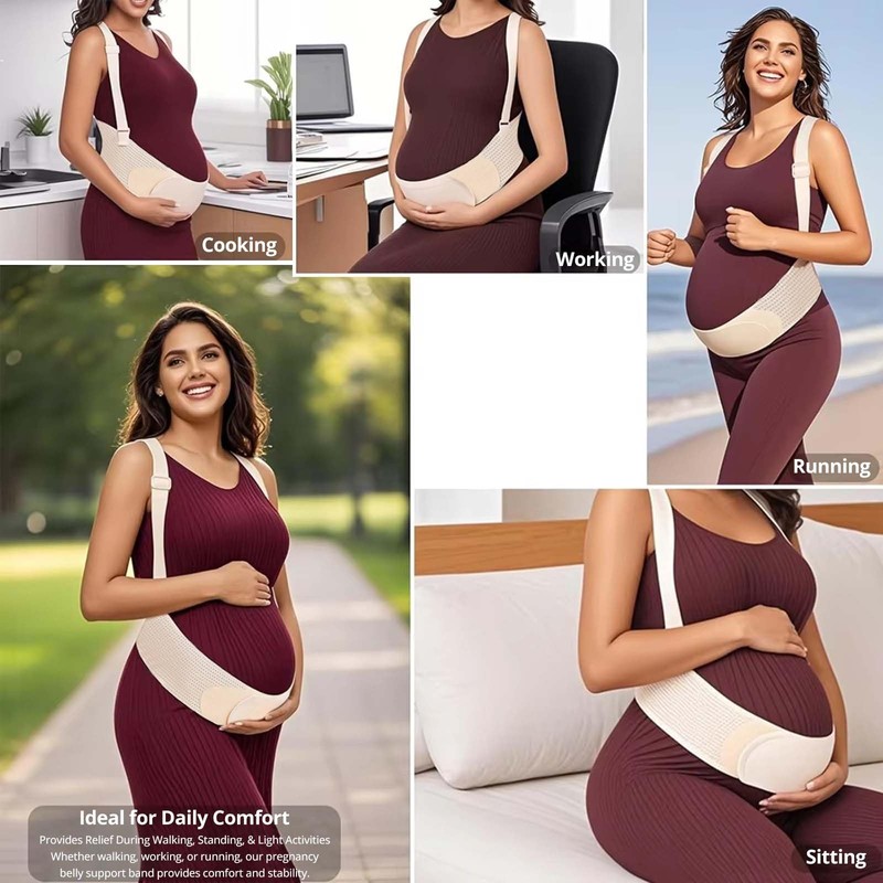 Maternity Belly Band with Back Support – Over-the-Shoulder Pregnancy Support