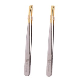 Beavorty 4pcs Stainless Steel Eyebrow Tweezers Flat Mouth Oblique Mouth and Lightweight Eyebrow Clamps for Precise Shaping and False Eyelash Application for Travel and Everyday Use