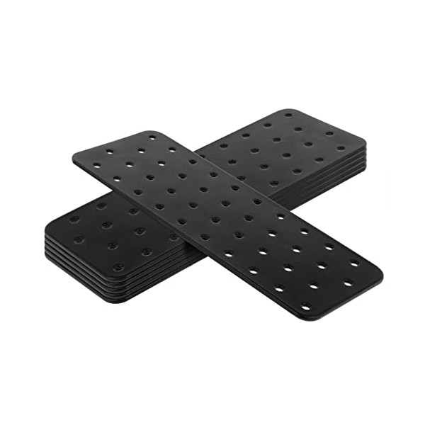 6 PCS Black Tie Plate Bracket Length 8¼", Width 3⅛"