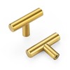 10 Pack Gold Cabinet Knobs 2 Inch - Brushed Brass
