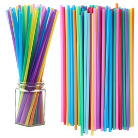 Jumbo Smoothie Straws Set of 200, Chetexus 10.2 inch Multi Color Smoothie Straws Small Plastic Milkshake Straws (0.24" Diameter)