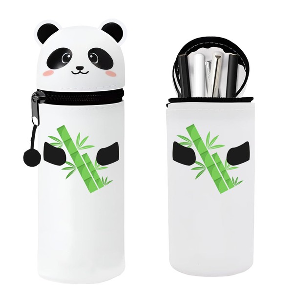 HIQE-FL Kawaii Pencil Case, Panda Green Bamboo, pencil case