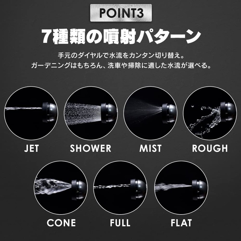 アイリスオーヤマ ホースリール パーツ 散水ノズル アクアガン ブラック メタルタイプ アクアメタルガン ガーデン 簡単水量調節