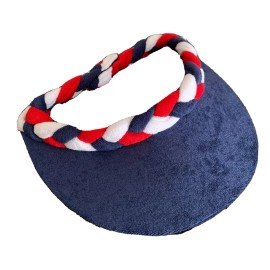Nayt Big Head Size Terry Cloth Visor Navy Blue 59cm~60cm