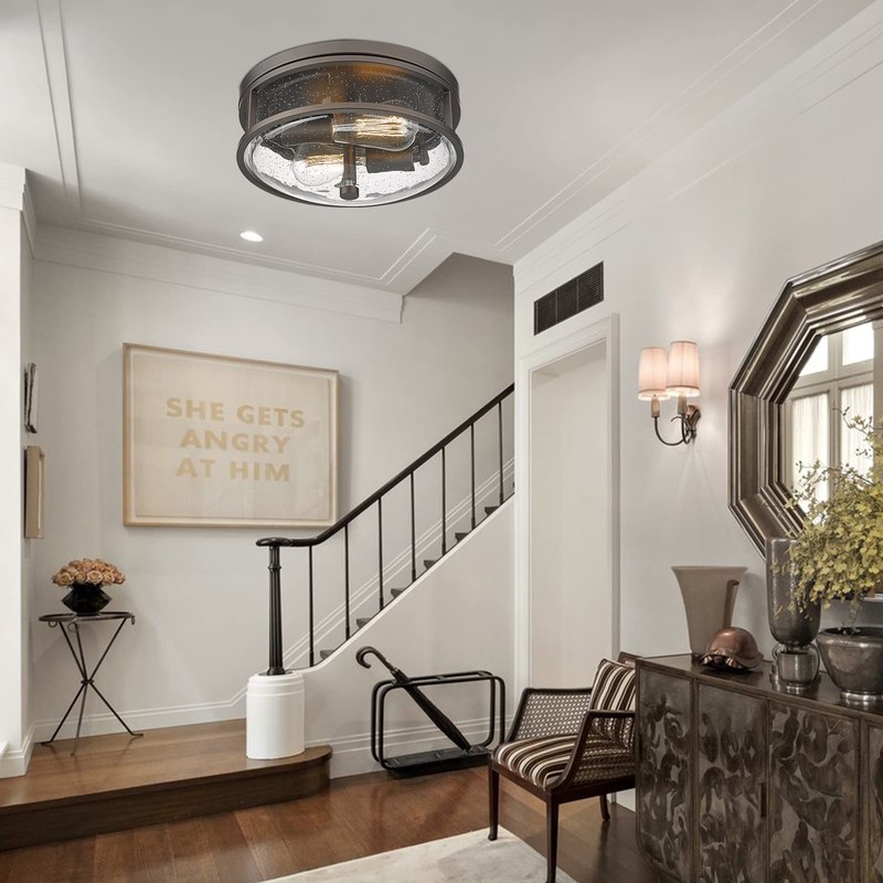 Rosient Flush Mount Ceiling Light Fixture, 12 inch 2-Light Modern