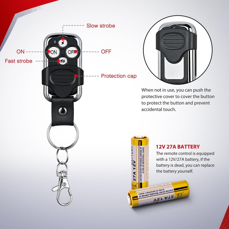 Nilight Remote Wiring Harness for LED Light Bar Wireless Strobe