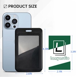 3 Pcs Sliding ID Badge Holder with Clear Window Black ID Card Protector Pouch for Office School ID Credit Cards Proximity Key Cards Driver’s Licenses and Passes