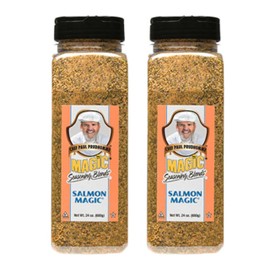 Chef Paul Magic Seasonings Blends Salmon Magic | Salmon Seasoning with Herbs & Spices | Seafood Seasoning for Cooking | Fish Seasoning Blend | Kosher & Halal Certified | 24 oz (Pack of 2)