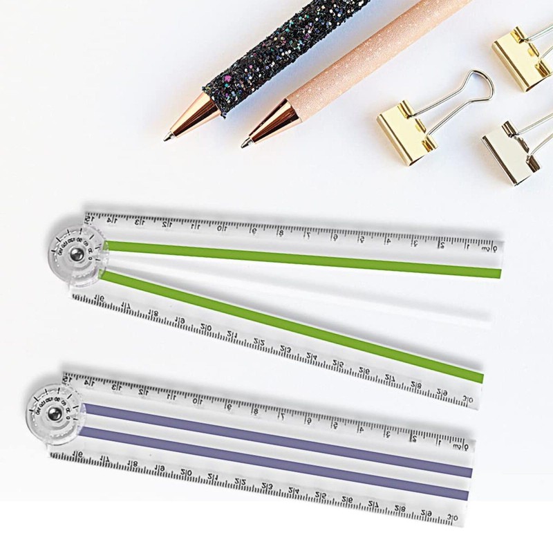 4 PCS Folding Rulers, 30cm Foldable Ruler 15cm Clear Rulers