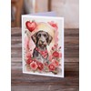 Caroline's Treasures DAC4452GCA7P German Wirehaired Pointer Valentine Roses Greeting Cards