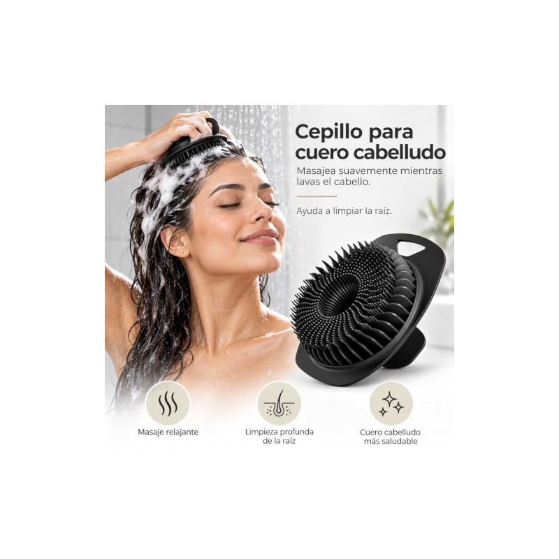 Cepillos de Silicona para Baño, Set de 4 para Espalda,